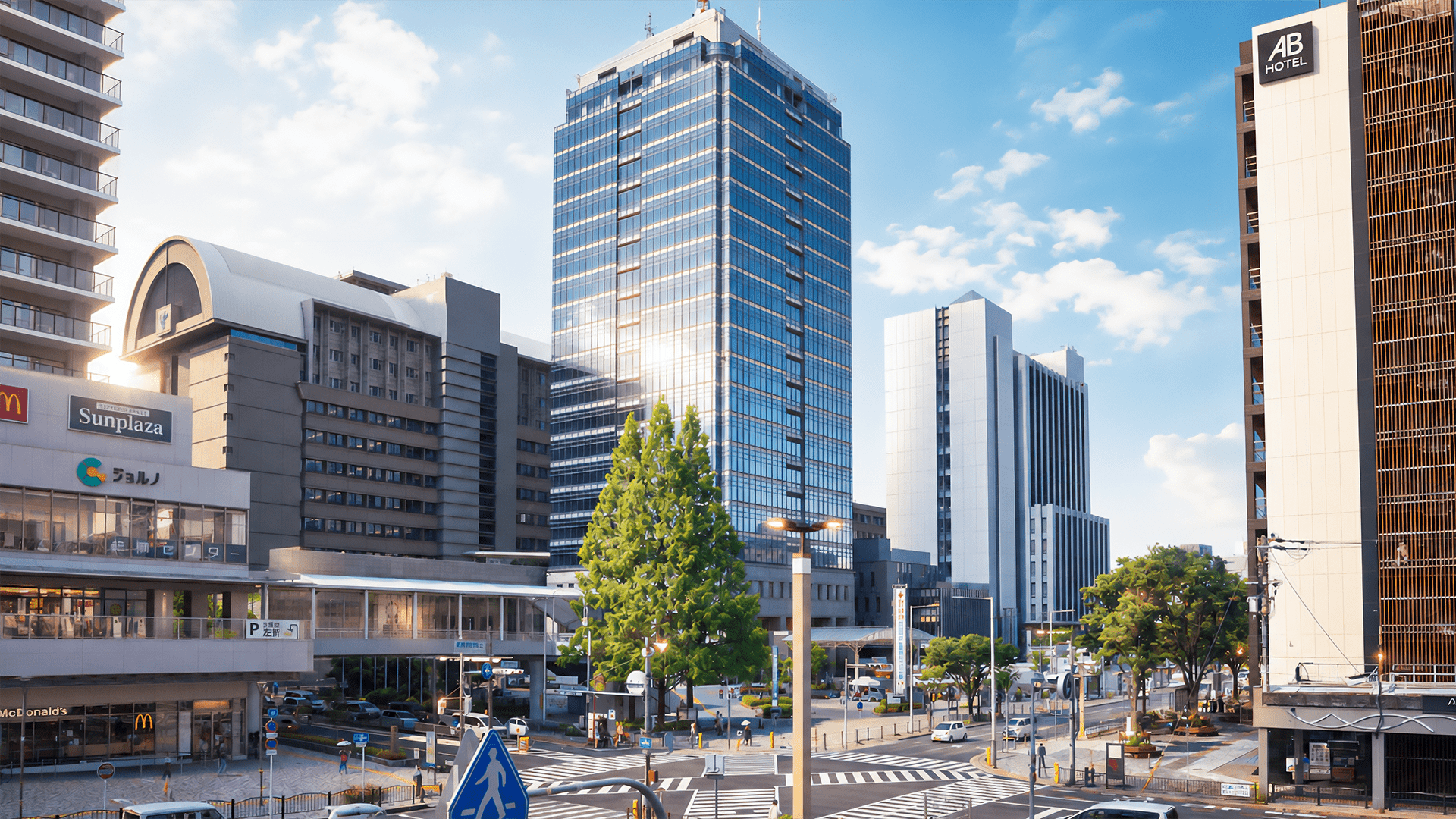 Street and office buildings in Sakai, Osaka