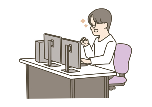 新スペックPC・デュアルモニターで快適環境